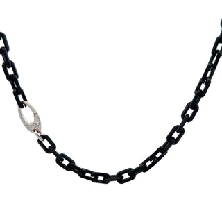 Antonio Papini 18K White Gold & Titanium Diamond Link Chain Necklace