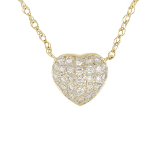 18K Gold Pave Diamond Heart Pendant