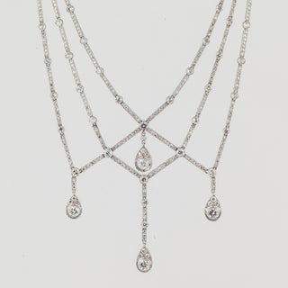 Art Deco Platinum Diamond Swag Necklace