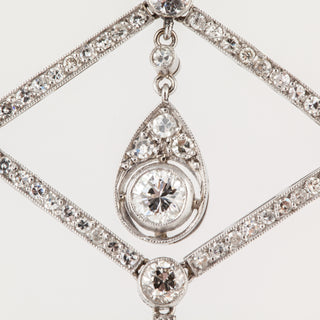 Art Deco Platinum Diamond Swag Necklace