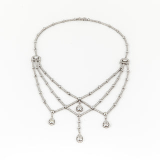 Art Deco Platinum Diamond Swag Necklace