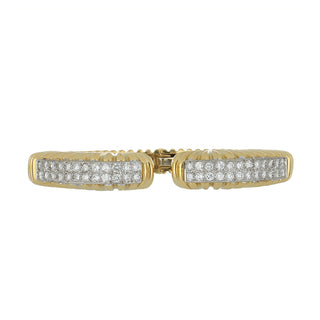 Estate David Webb 18K Gold & Platinum Diamond Cuff Bracelet