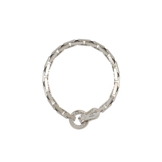Estate Cartier 18K White Gold Agrafe Diamond Link Bracelet
