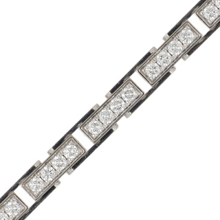 Estate Cartier 18K White Gold Agrafe Diamond Link Bracelet