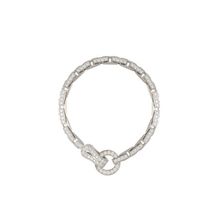 Estate Cartier 18K White Gold Agrafe Diamond Link Bracelet