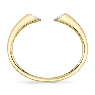 Shy Creation 14K Gold Open Diamond Bangle