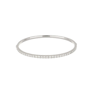 Tenenbaum 18K White Gold Diamond Hinged Bangle