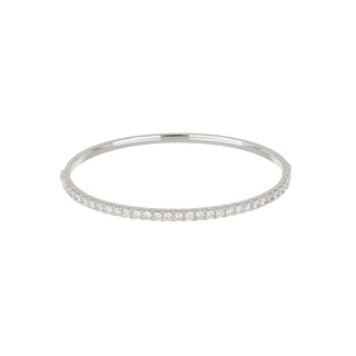 Tenenbaum 18K White Gold Diamond Hinged Bangle