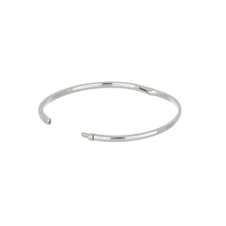 Tenenbaum 18K White Gold Diamond Hinged Bangle