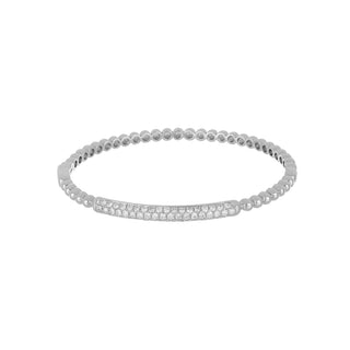Tenenbaum 18K White Gold Bead Diamond Bangle
