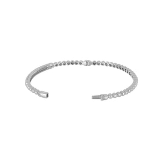 Tenenbaum 18K White Gold Bead Diamond Bangle