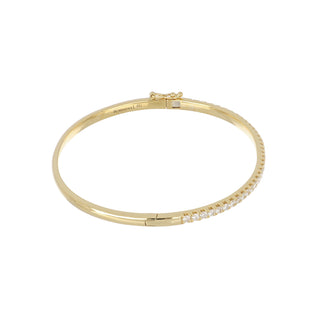 Tenenbaum 18K Gold Diamond Half Bangle Bracelet