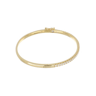 Tenenbaum 18K Gold Diamond Half Bangle Bracelet