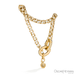 Oscar Heyman 18K Bezel-Set Diamond Link Bracelet
