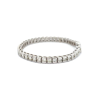 Estate 14K Gold Diamonds Line Bracelet
