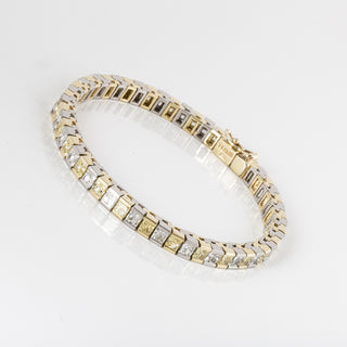 Estate Gold & Platinum Diamond Line Bracelet