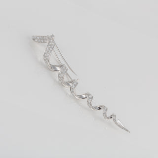 Vintage Van Cleef & Arpels Pave Diamond Spiral Boutonniere Pin