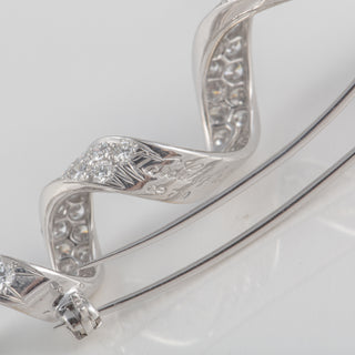 Vintage Van Cleef & Arpels Pave Diamond Spiral Boutonniere Pin