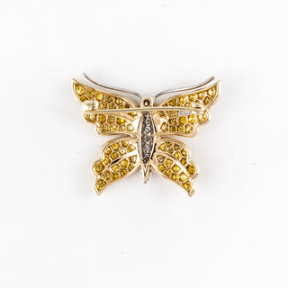 Estate Tiffany & Co. 18K Fancy Yellow Diamond Butterfly Brooch