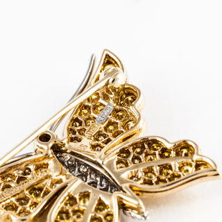 Estate Tiffany & Co. 18K Fancy Yellow Diamond Butterfly Brooch