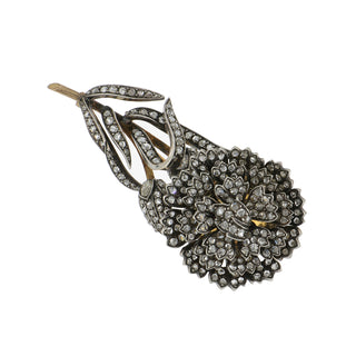 Victorian Gold & Silver Diamond Chrysanthemum Pin
