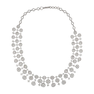 Estate 18K White Gold Openwork Diamond Jewelry Suite