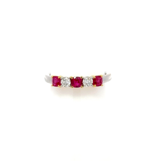 Tenenbaum Collection 18K White Gold Five-Stone Ruby and Diamond Band