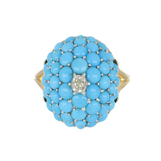 Victorian Pave Turquoise Dome Ring