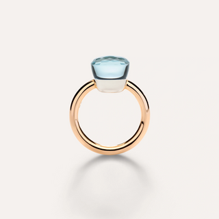 Pomellato 18K Rose Gold Sky Blue Topaz Nudo Classic Ring