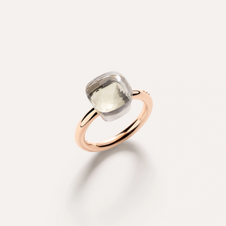 Pomellato 18K Rose Gold White Topaz Nudo Classic Ring