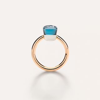 Pomellato 18K Rose Gold London Blue Topaz Nudo Petit Ring