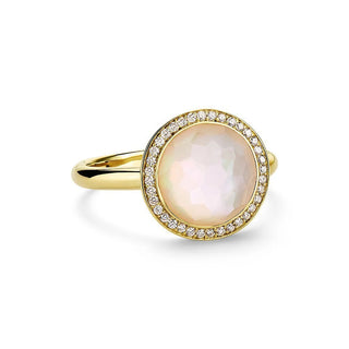 Ippolita 18K Gold Mother Of Pearl Ring with Diamond Halo