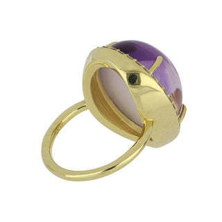 Mazza 14K Cabochon Amethyst Topped Mother-of-Pearl Ring