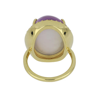 Mazza 14K Cabochon Amethyst Topped Mother-of-Pearl Ring
