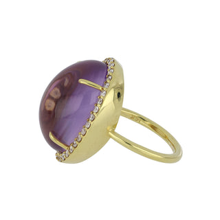 Mazza 14K Cabochon Amethyst Topped Mother-of-Pearl Ring