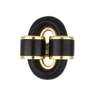 David Webb 18K Gold Ebony Wood Buckle Ring