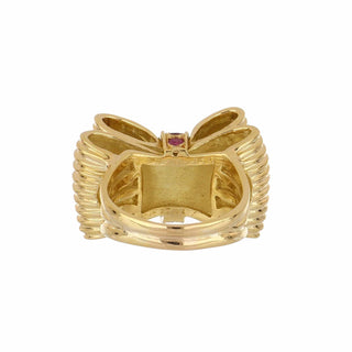Vintage Tiffany & Co. 18K Gold Ribbon Ring with Rubies