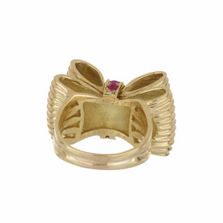Vintage Tiffany & Co. 18K Gold Ribbon Ring with Rubies