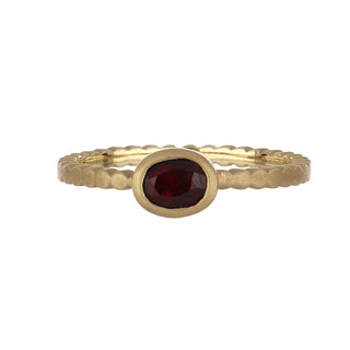 Tenenbaum 14K Gold Ruby Scalloped Ring