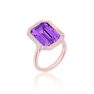 Goshwara 18K Melange Amethyst & Pink Opal Inlay Ring