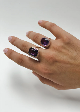 Goshwara 18K Melange Amethyst & Pink Opal Inlay Ring