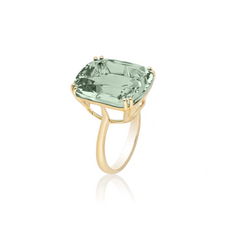 Goshwara 18K Gossip Prasiolite Cushion-Cut Cocktail Ring