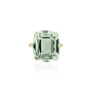 Goshwara 18K Gossip Prasiolite Cushion-Cut Cocktail Ring