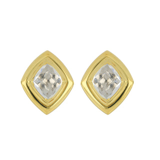 Vintage David Webb 18K Gold Rock Crystal Twilight Earrings