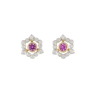 Buccellati Two-Tone Ghirlanda Pink Sapphire Earrings