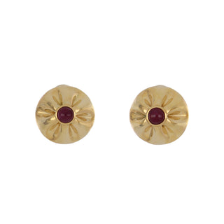 Vintage Tiffany & Co. 18K Gold Paloma Picasso Ruby Dome Earrings