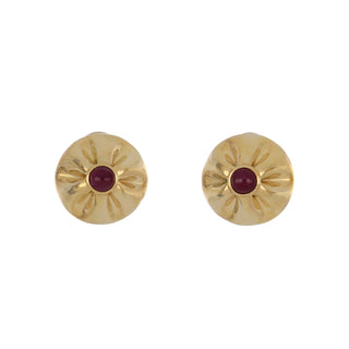 Vintage Tiffany & Co. 18K Gold Paloma Picasso Ruby Dome Earrings