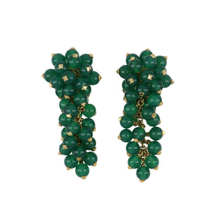 Estate Aletto Brothers 18K Gold Green Onyx Drop Earrings