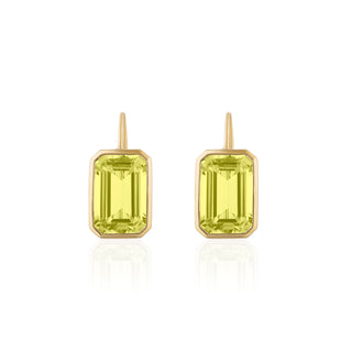 Goshwara 18K Gossip Emerald-Cut Lemoh Quartz Drop Earrings