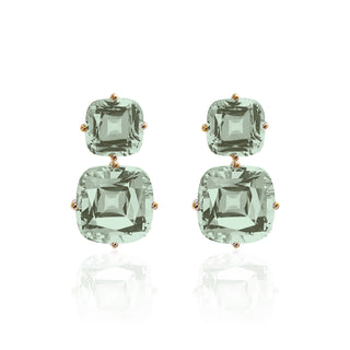 Goshwara 18K Gossip Cushion-Cut Prasiolite Drop Earrings